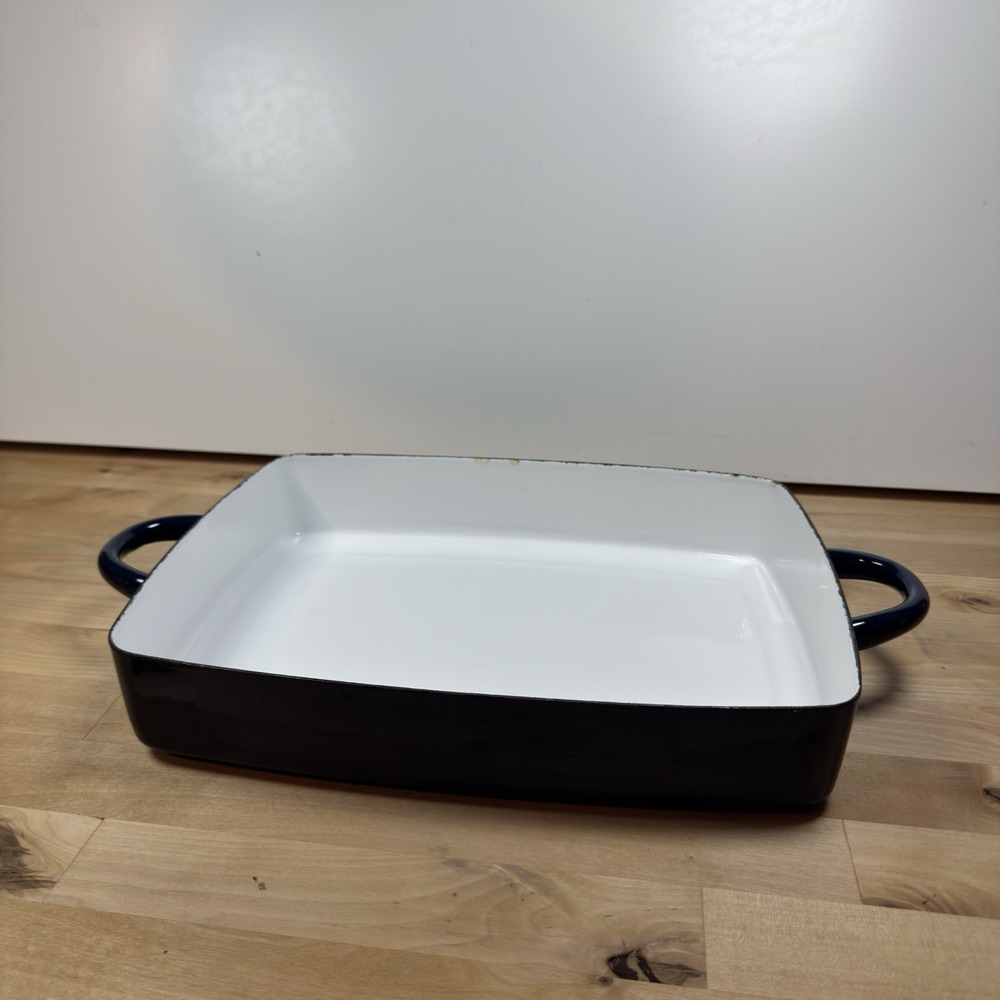 DANSK International Indonesia Enamel Baker Serving Pan Blue 13 x 10 Inch Bistro